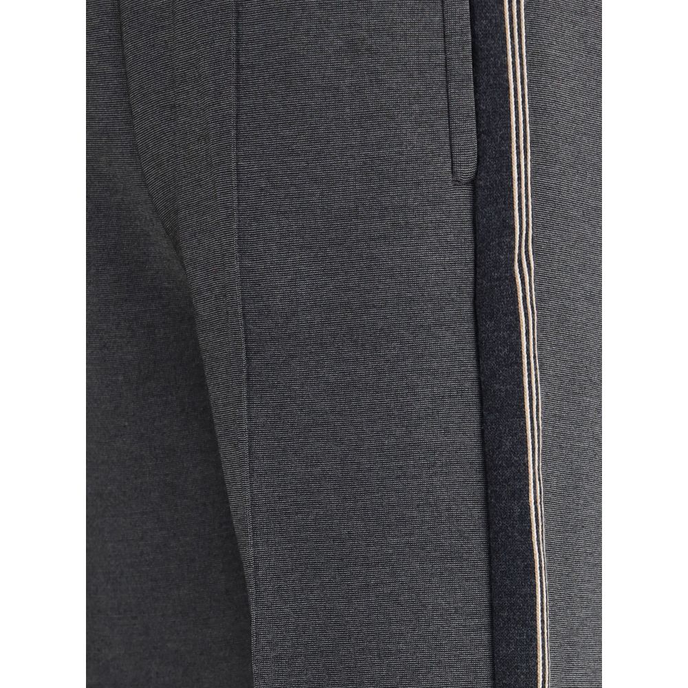 Gray Viscose Casual Pants - TIZZIL