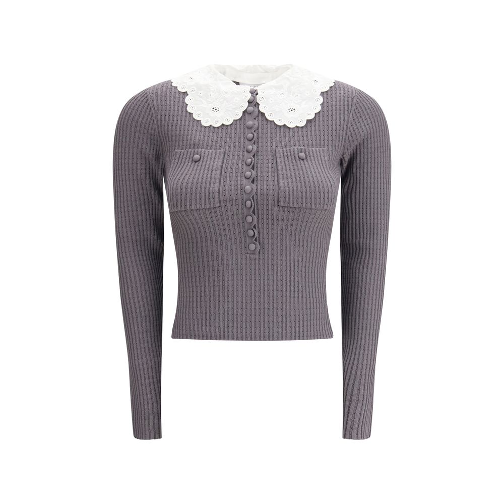 Gray Viscose Shirt - TIZZIL