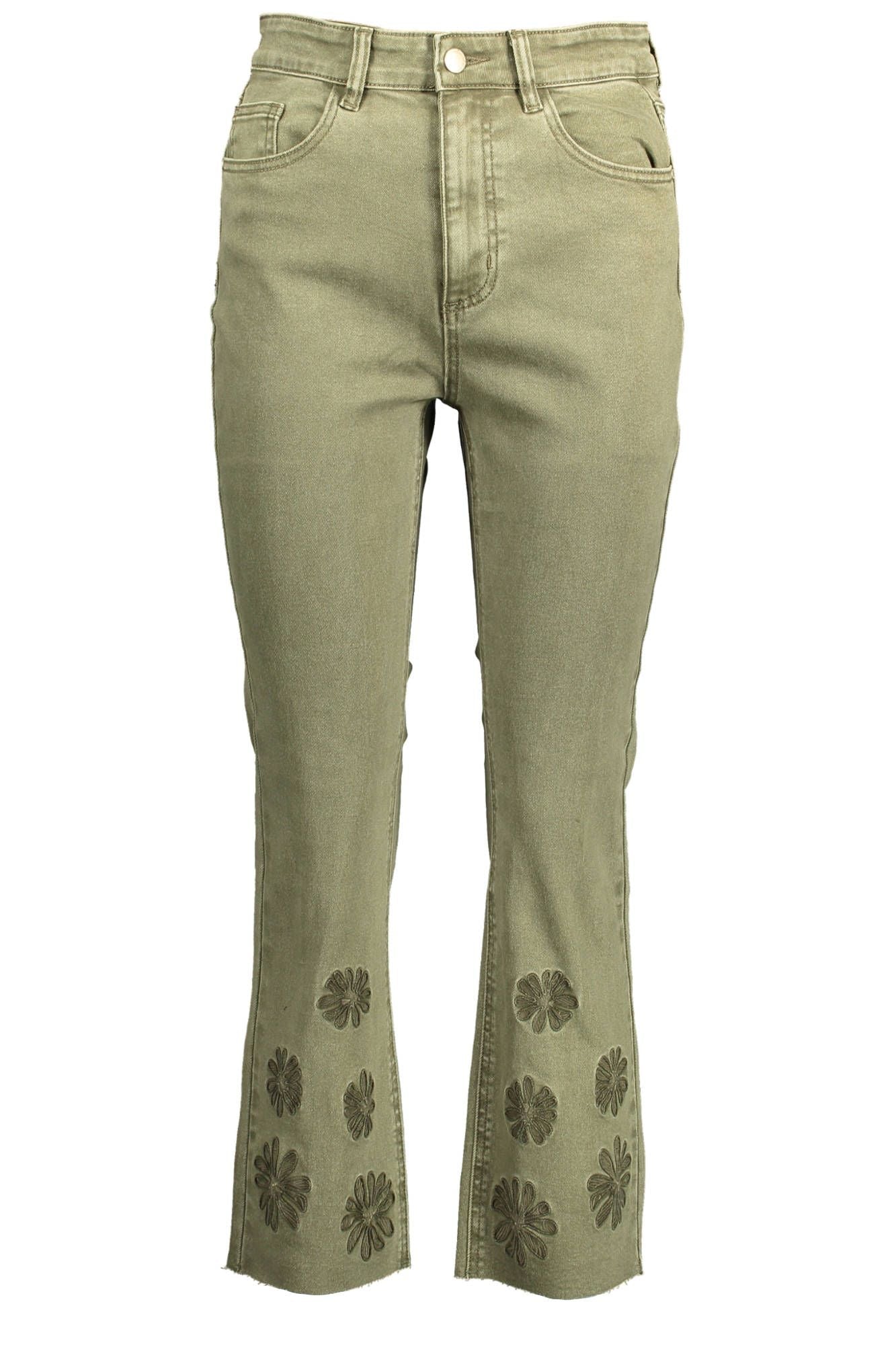 Green Cotton Jeans & Pants - TIZZIL