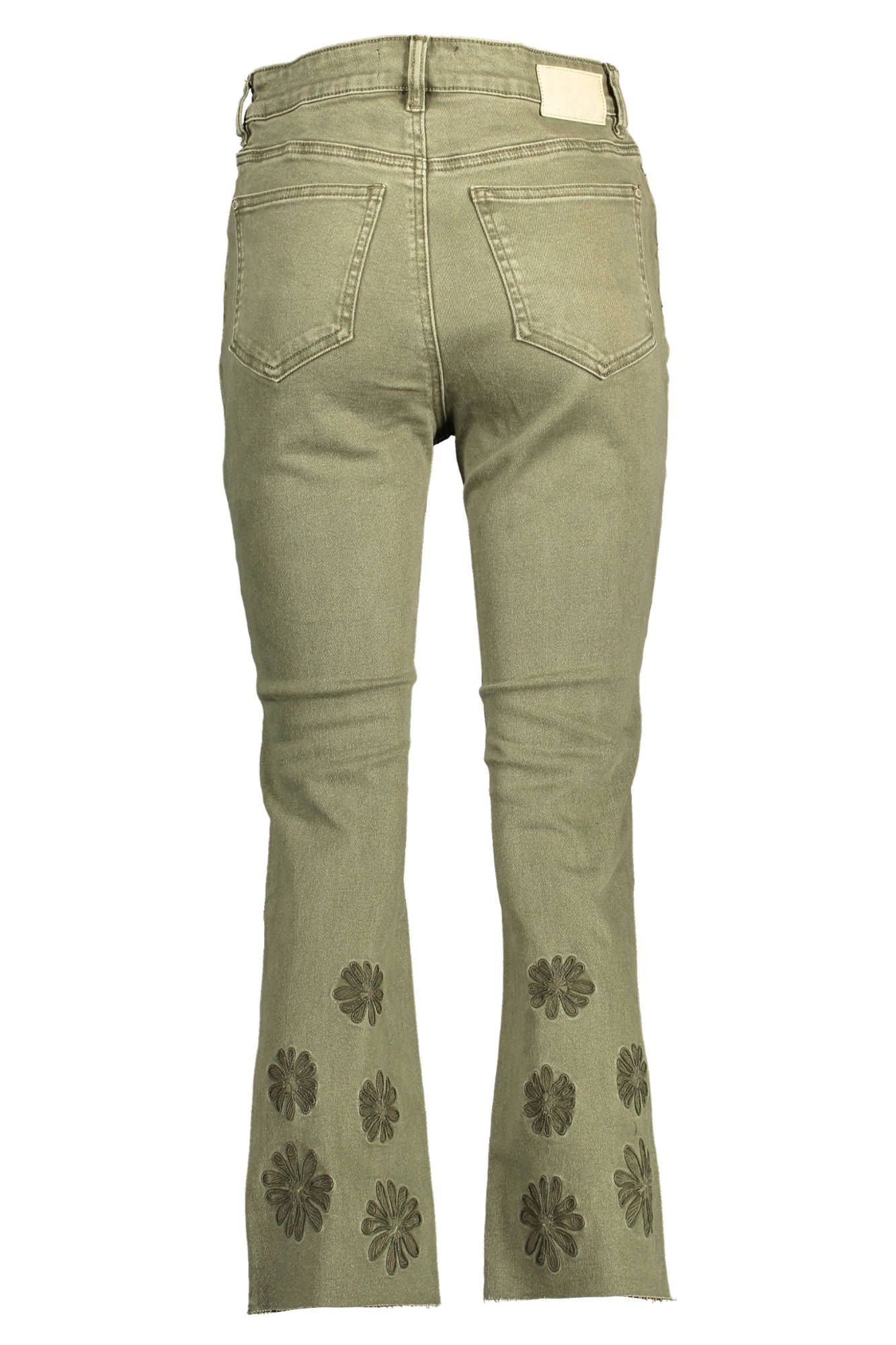 Green Cotton Jeans & Pants - TIZZIL