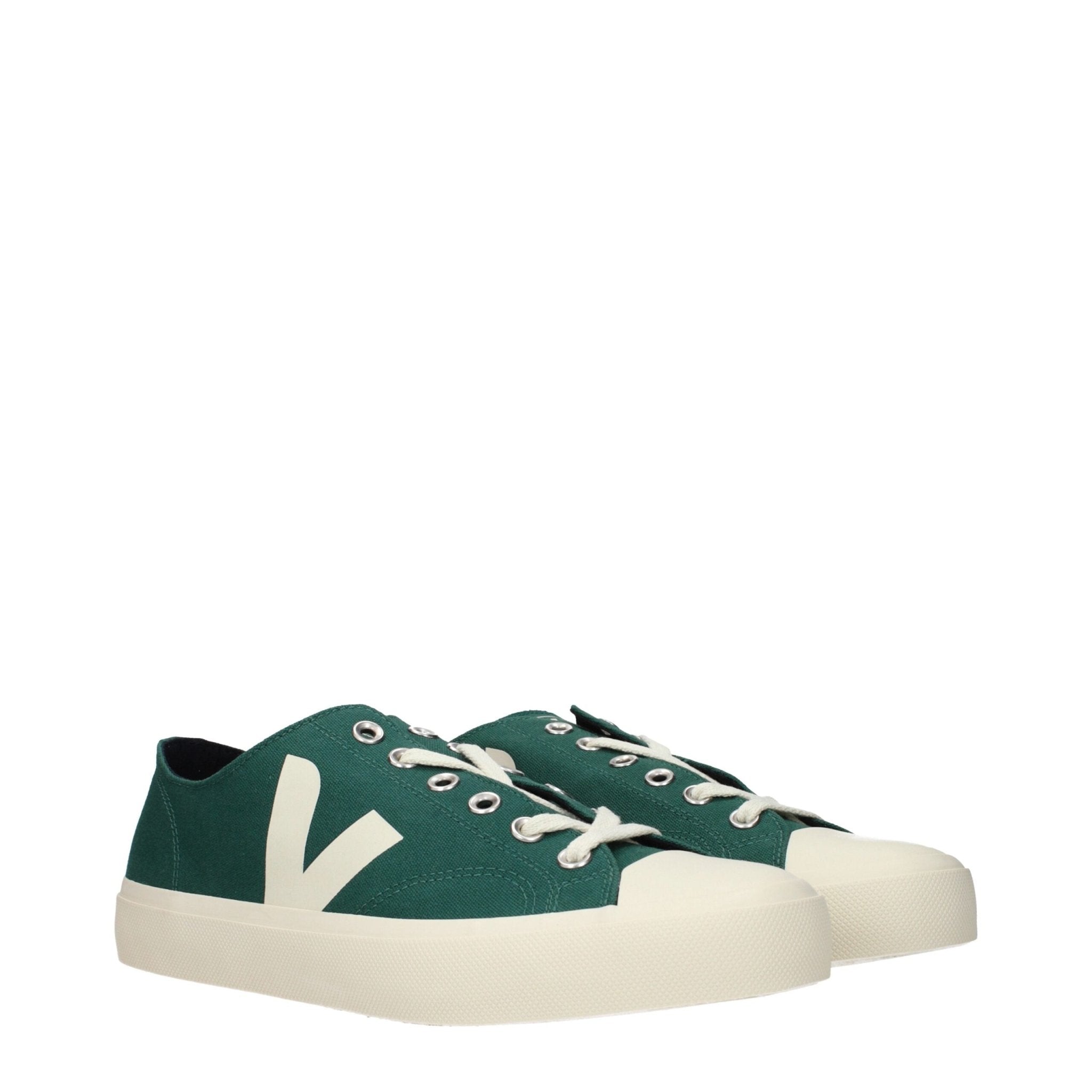 Green Fabric Low Top Sneakers - TIZZIL