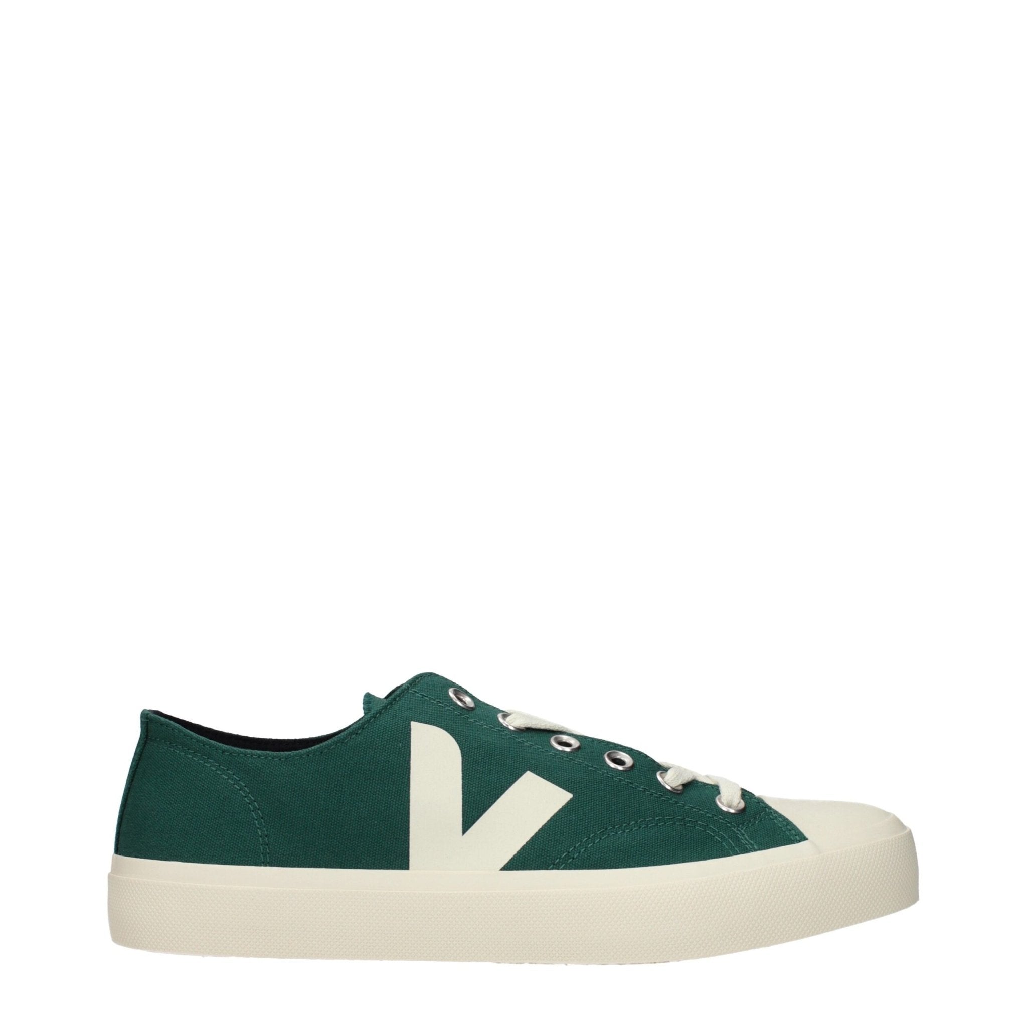 Green Fabric Low Top Sneakers - TIZZIL