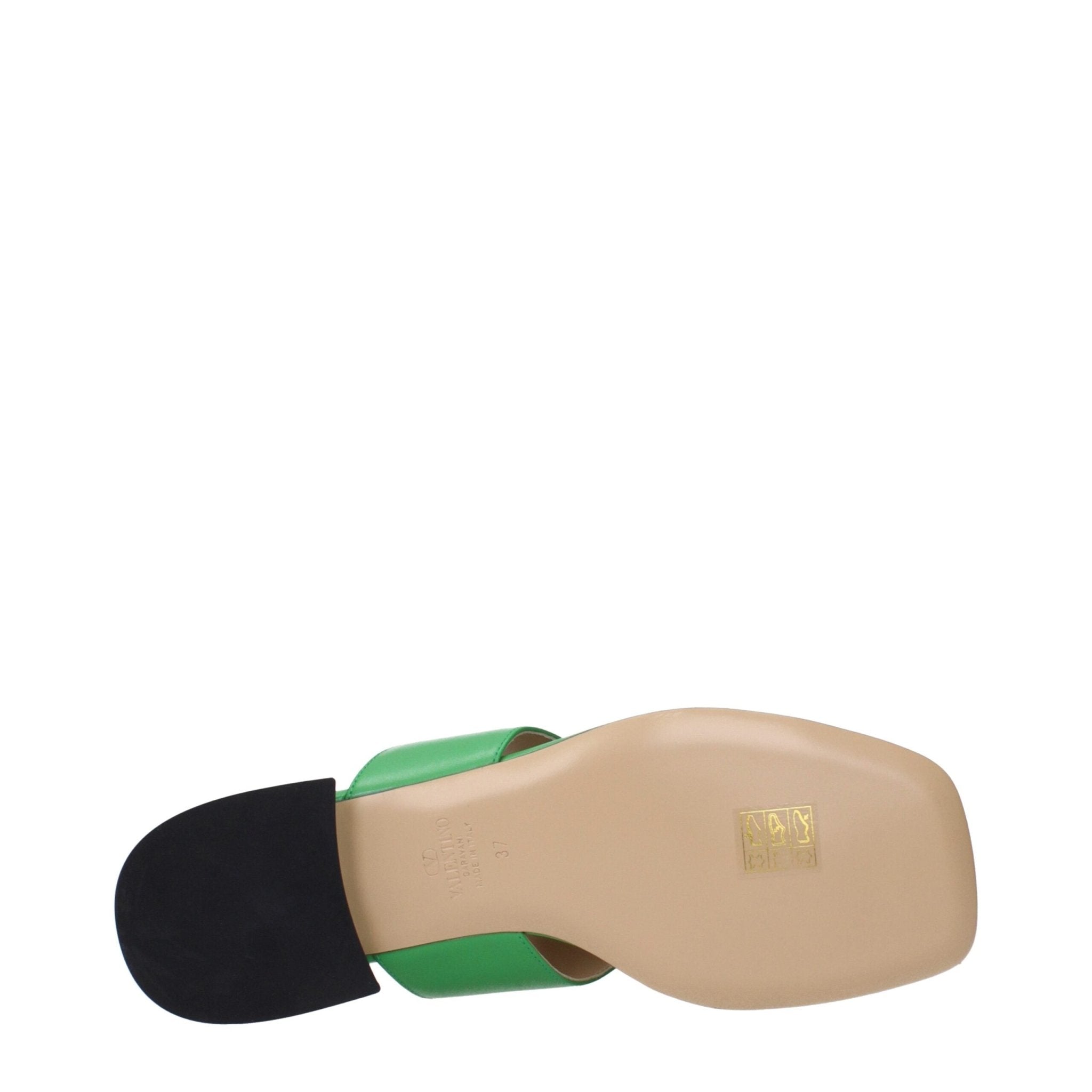 Green Leather Flip - Flop Sandals - TIZZIL