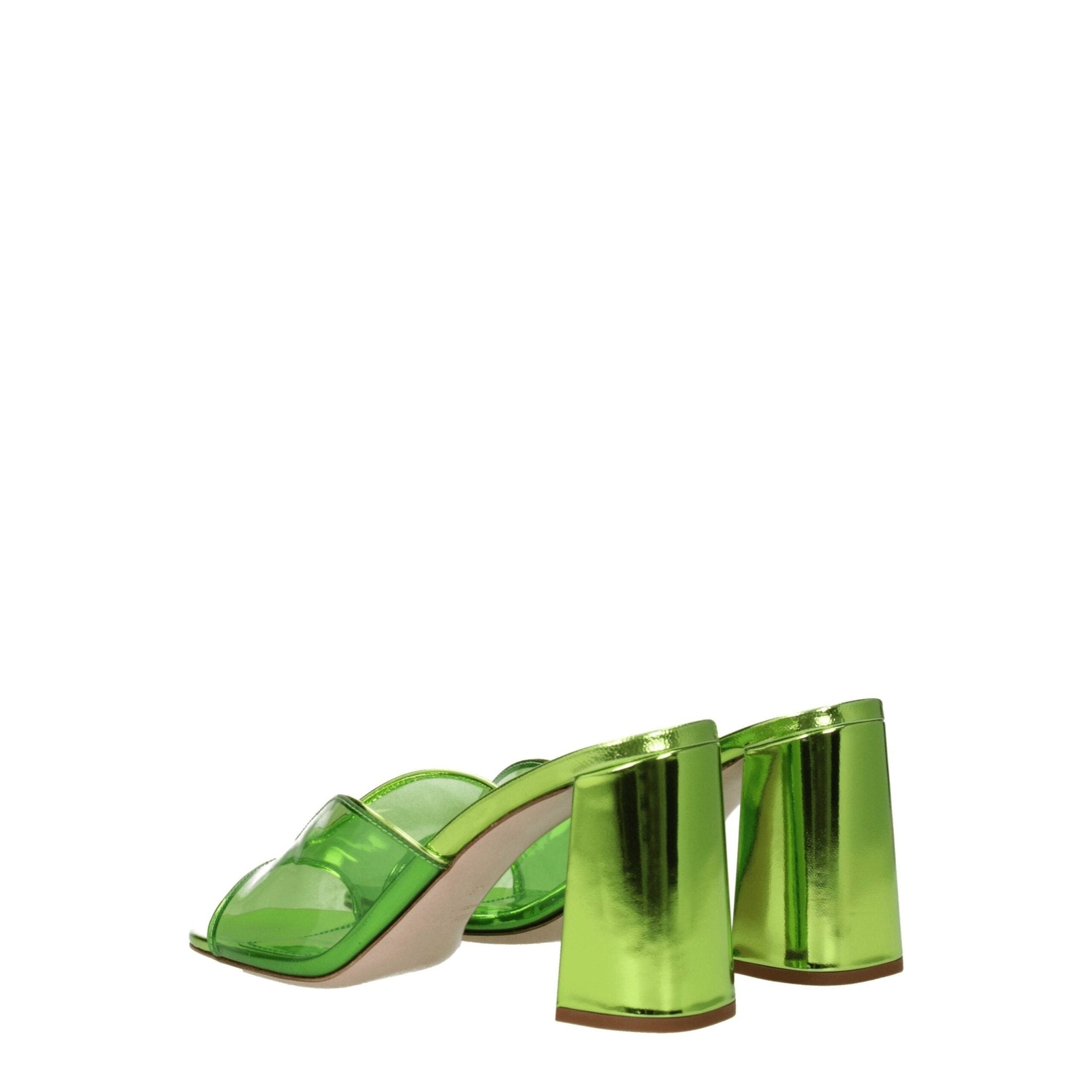 Green Plexiglass Platform Sandals - TIZZIL