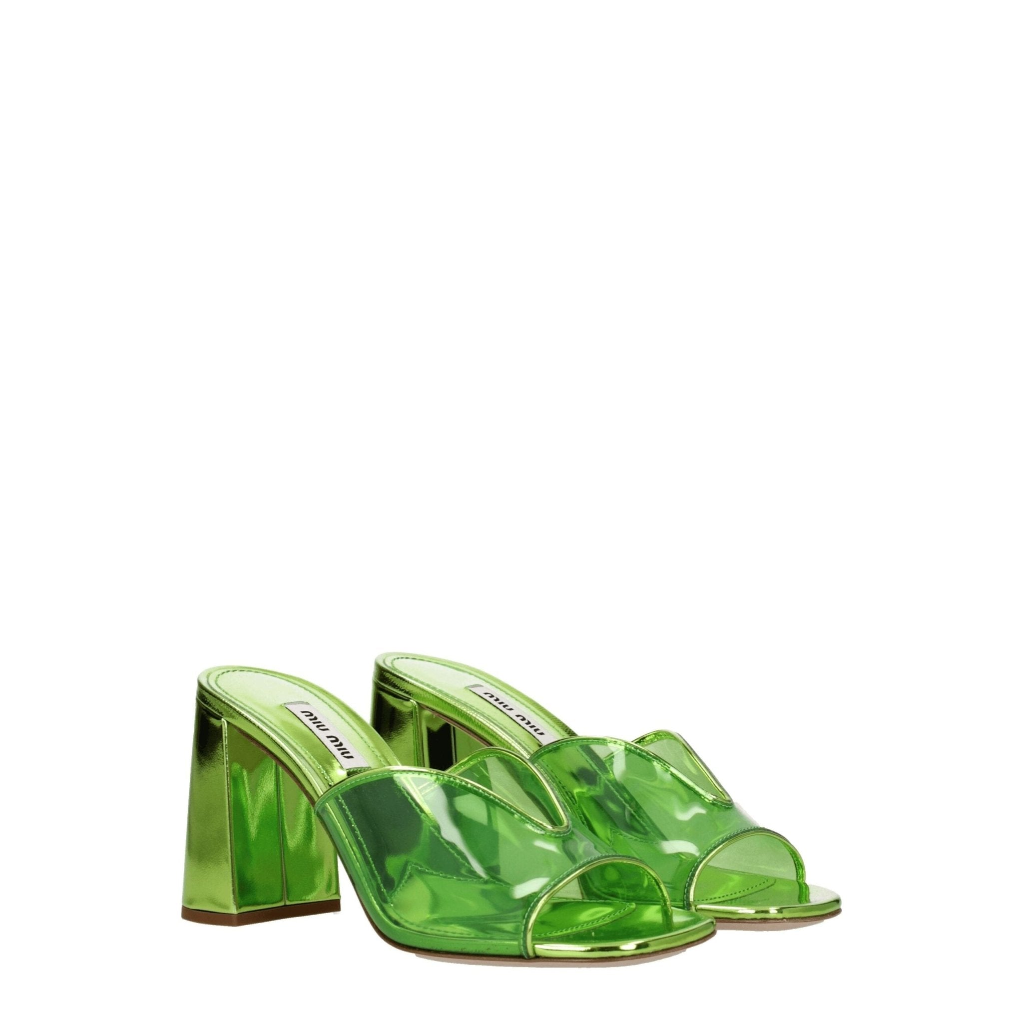 Green Plexiglass Platform Sandals - TIZZIL