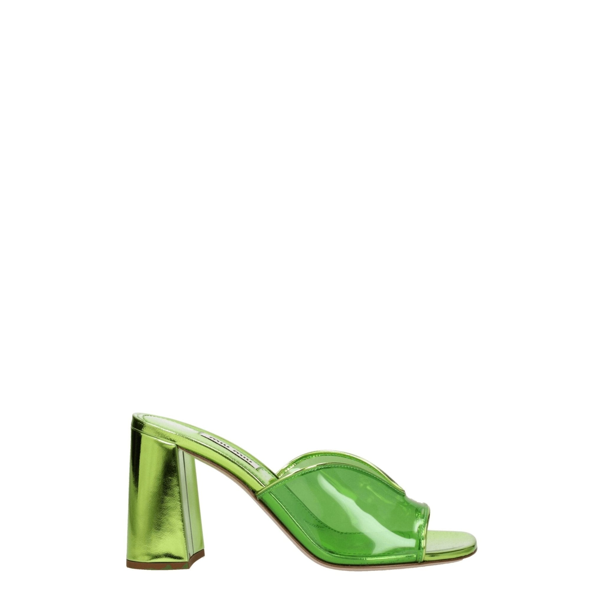 Green Plexiglass Platform Sandals - TIZZIL