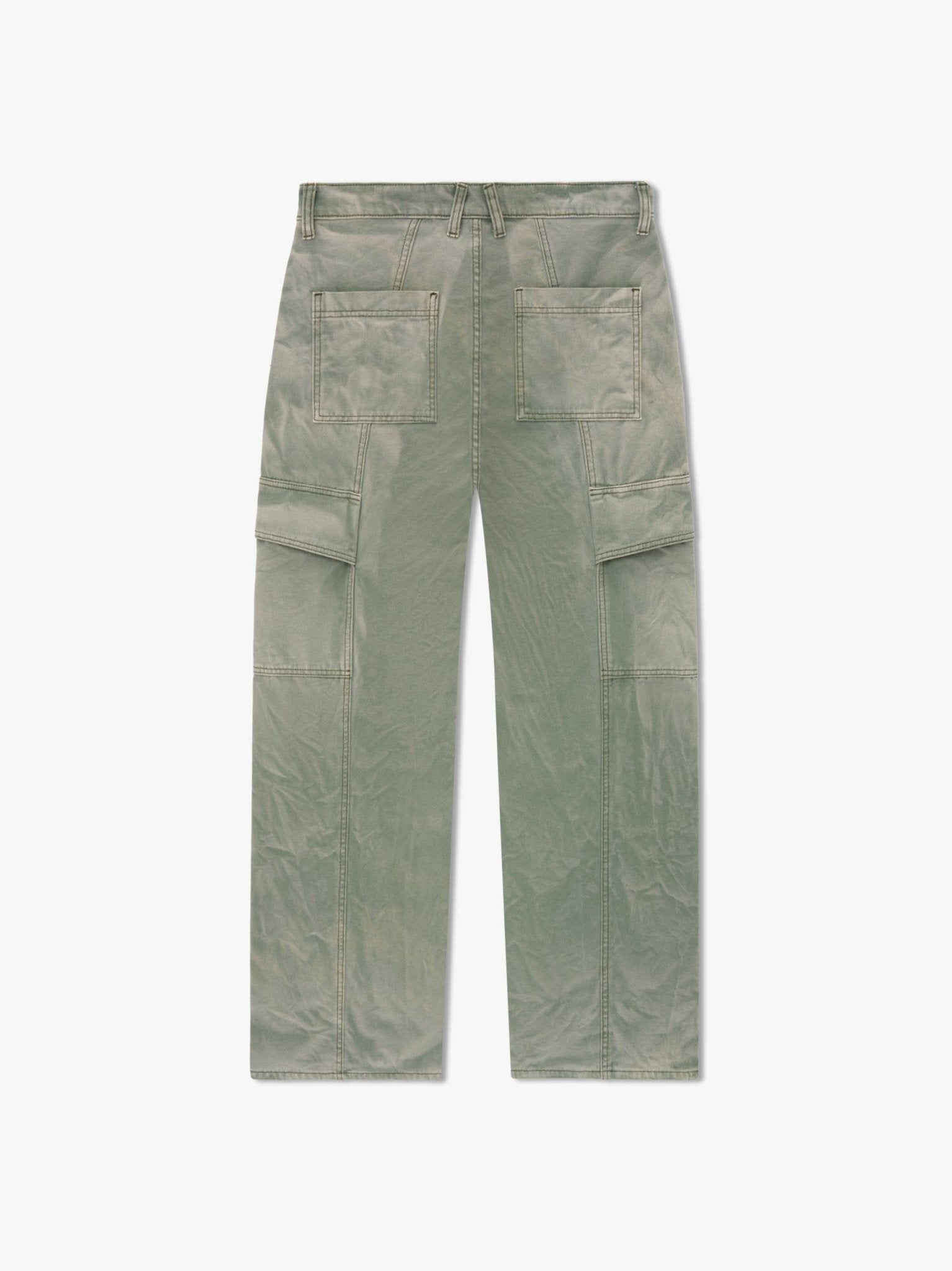Green Rayon Cargo Pants - TIZZIL