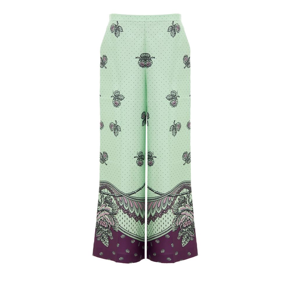 Green Silk Casual Pants - TIZZIL