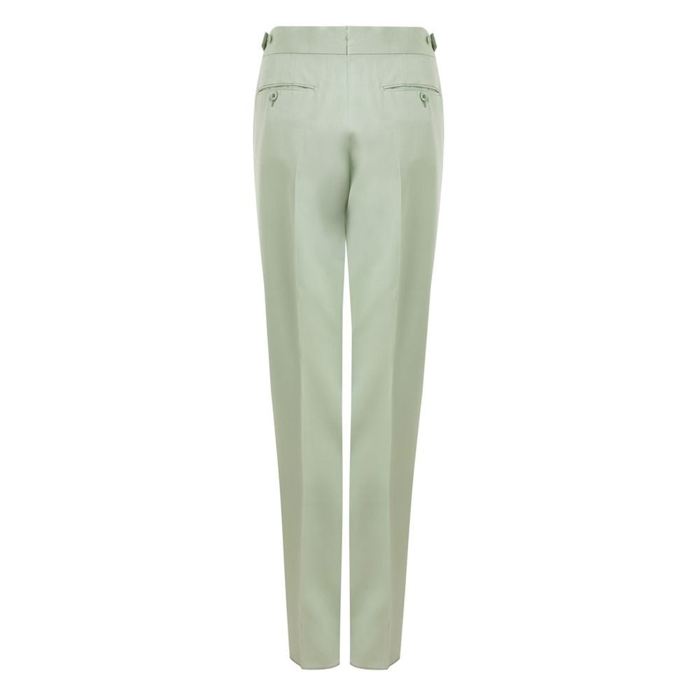 Green Viscose Chino Pants - TIZZIL
