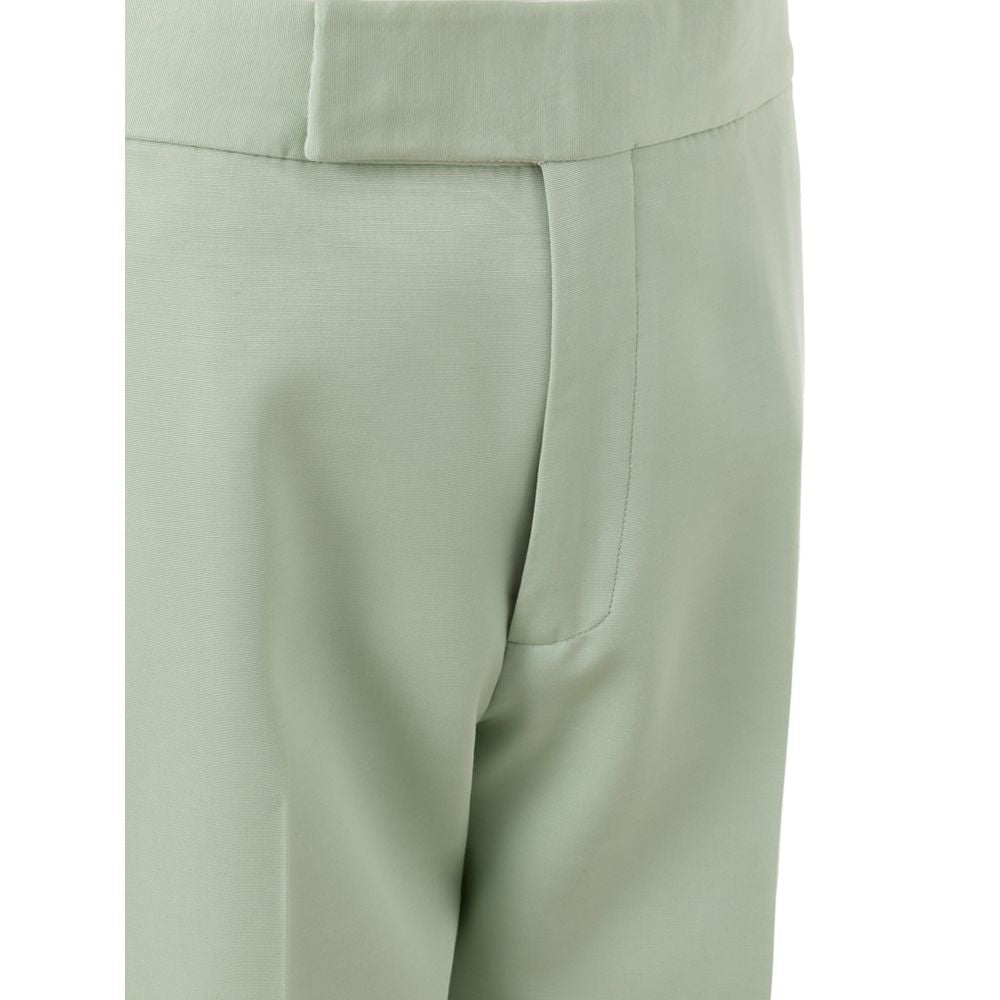 Green Viscose Chino Pants - TIZZIL