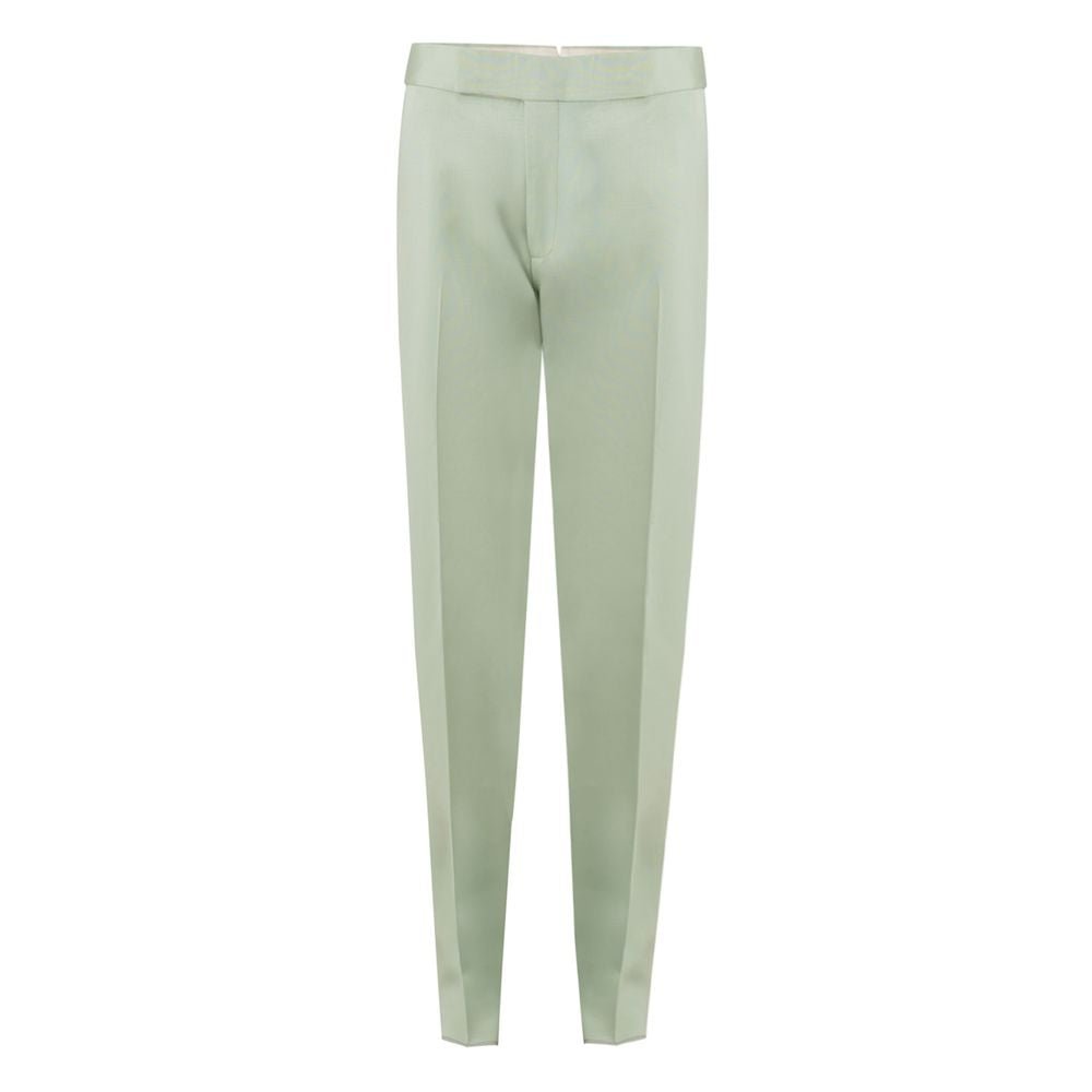 Green Viscose Chino Pants - TIZZIL