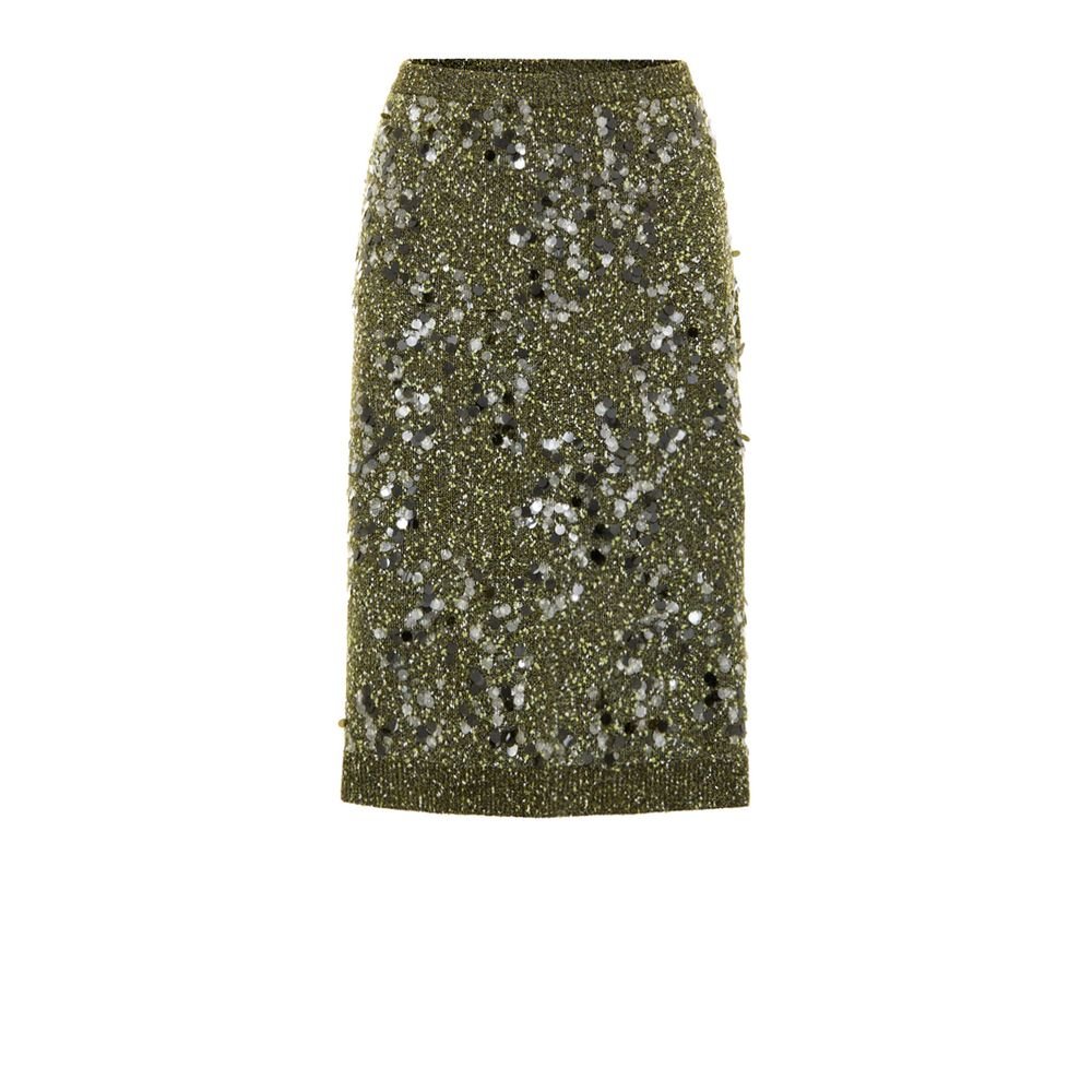 Green Viscose Mini Skirt - TIZZIL