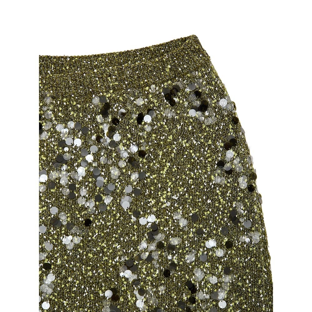 Green Viscose Mini Skirt - TIZZIL