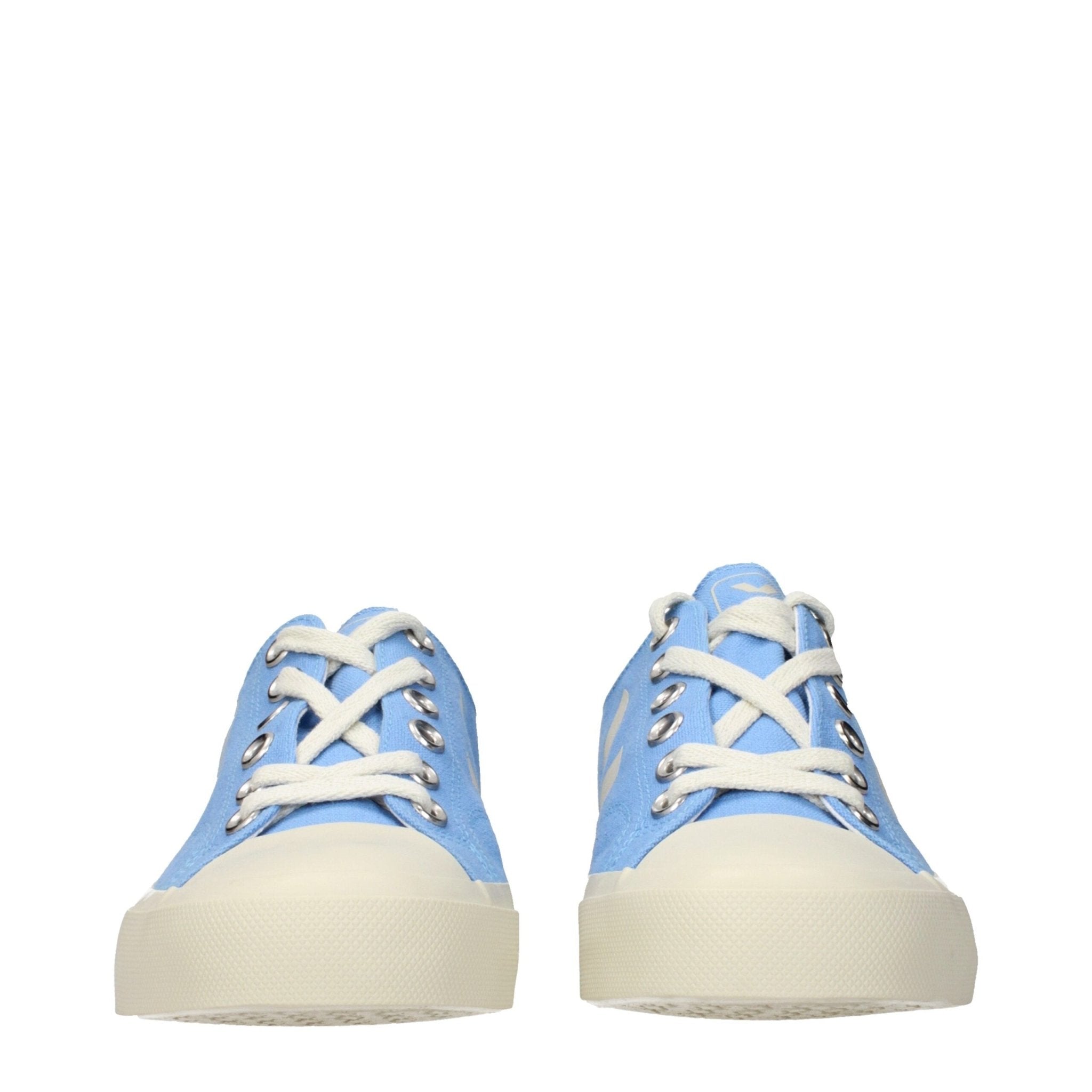 Light Blue Fabric Low Top Sneakers - TIZZIL