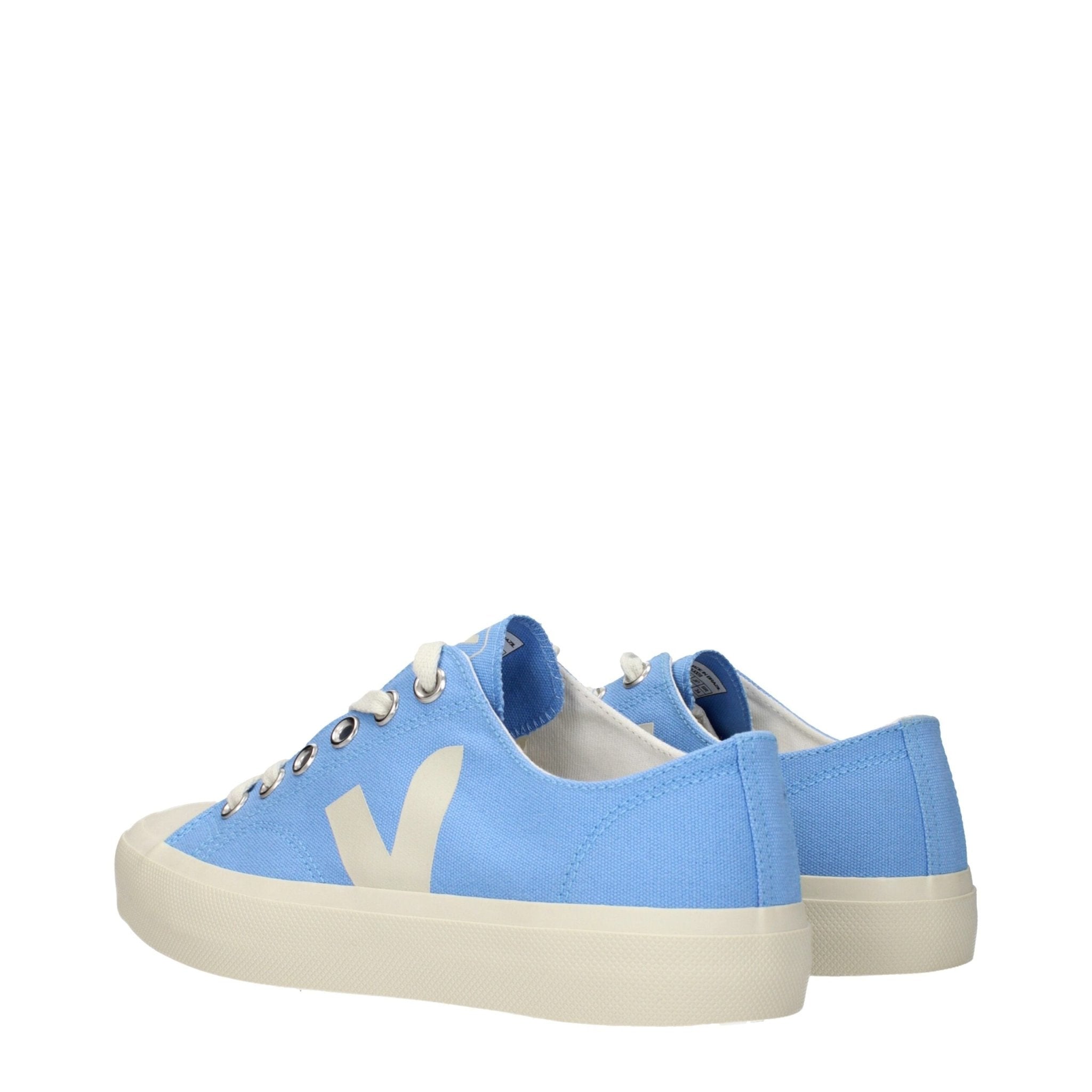 Light Blue Fabric Low Top Sneakers - TIZZIL