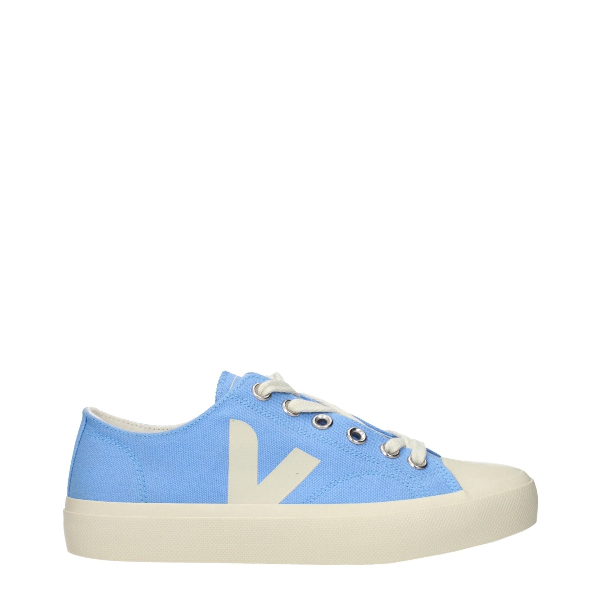 Light Blue Fabric Low Top Sneakers - TIZZIL