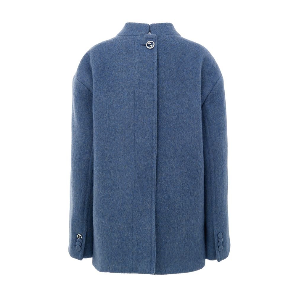 Light Blue Wool Coat - TIZZIL