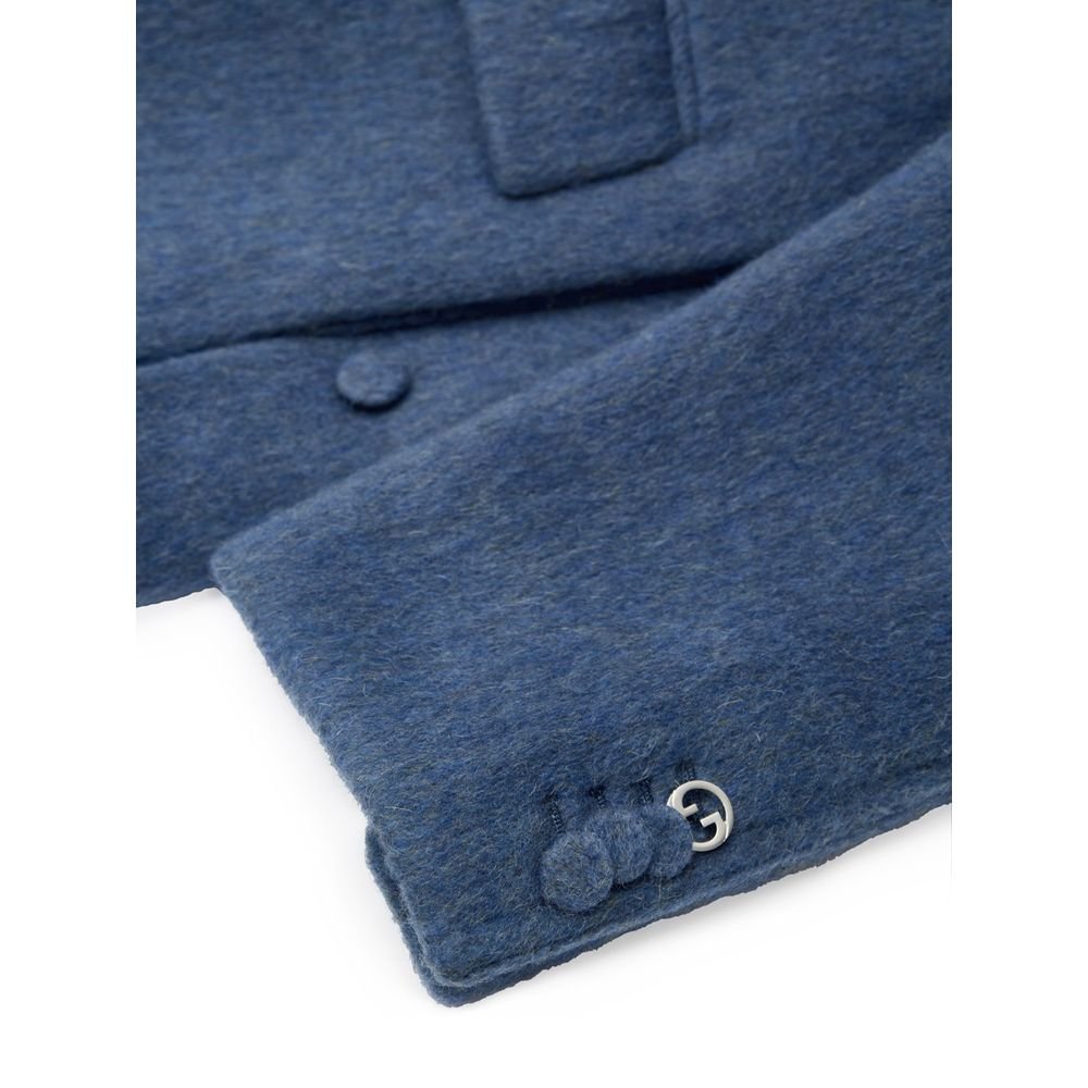 Light Blue Wool Coat - TIZZIL