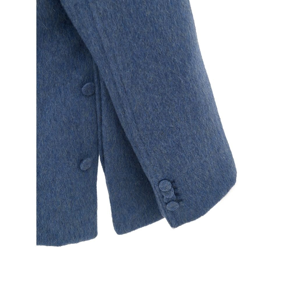 Light Blue Wool Coat - TIZZIL