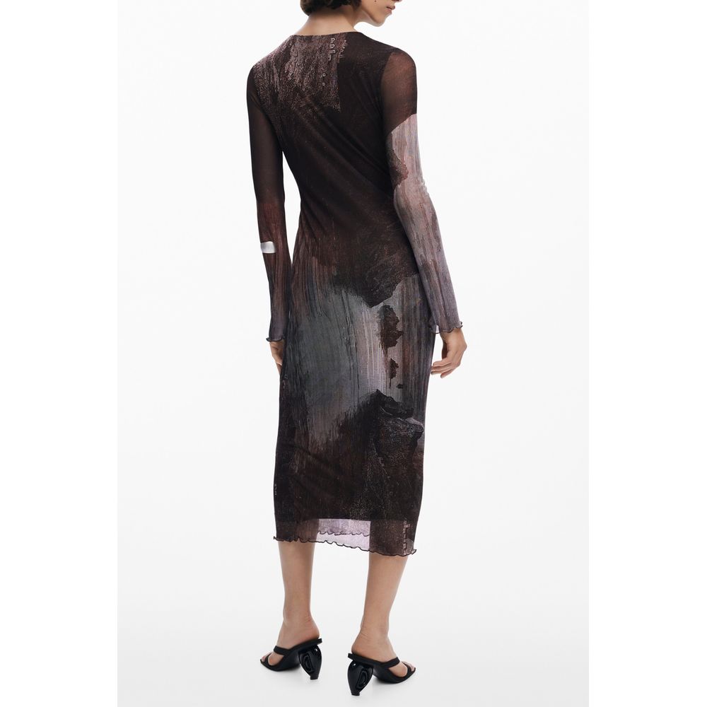 Marrone Polyester Women Dress - TIZZIL