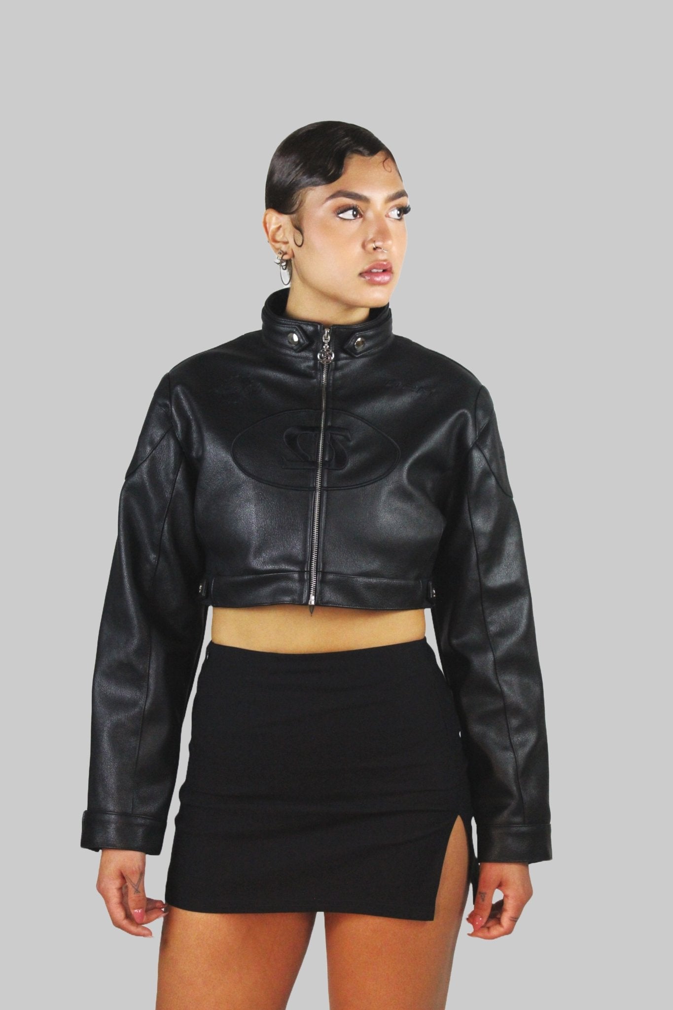 Members Only Cropped Racer Jacket - TIZZIL