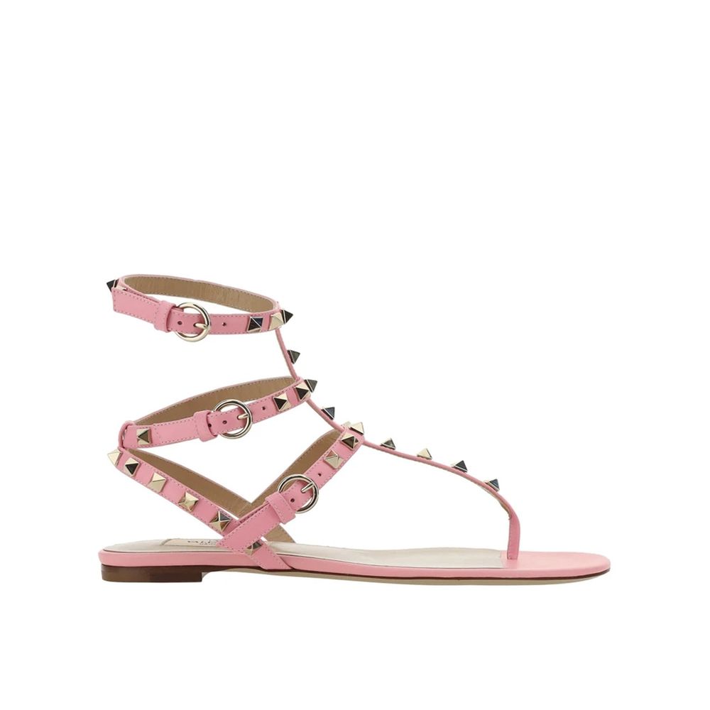 Multicolor Calfskin Flat Sandals - TIZZIL