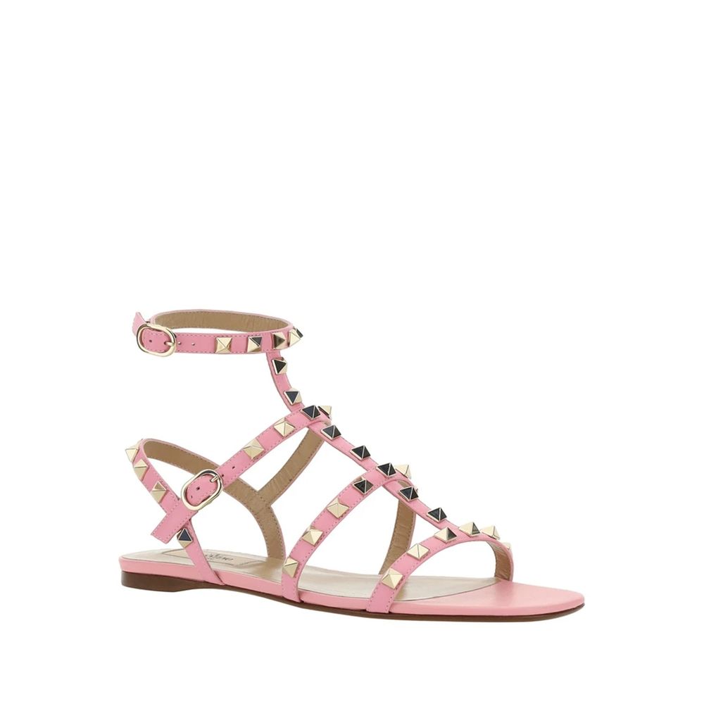 Multicolor Calfskin Flat Sandals - TIZZIL