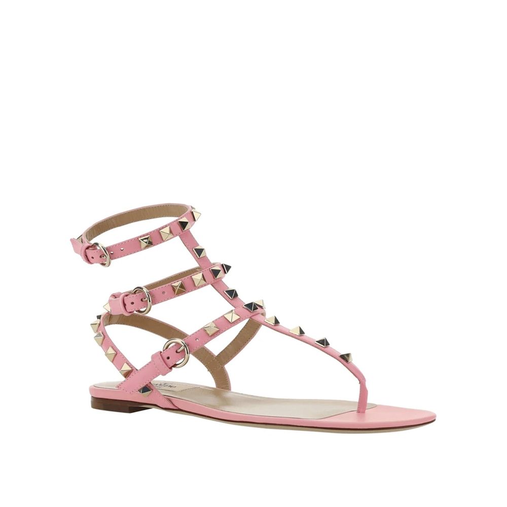 Multicolor Calfskin Flat Sandals - TIZZIL
