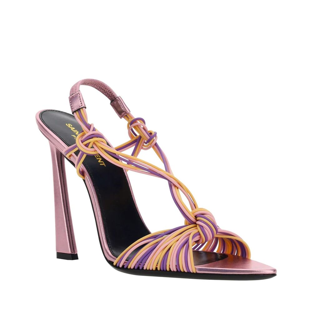 Multicolor Calfskin Stiletto Heel Sandals - TIZZIL