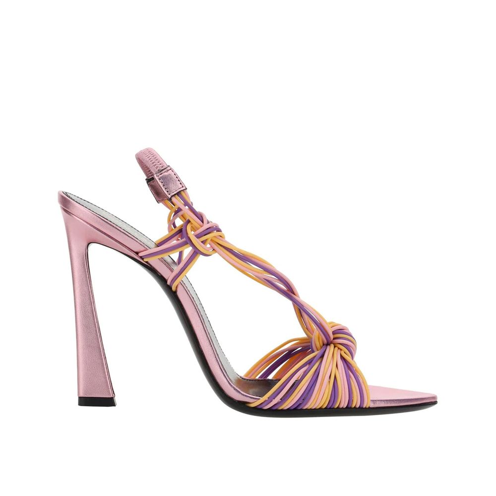 Multicolor Calfskin Stiletto Heel Sandals - TIZZIL