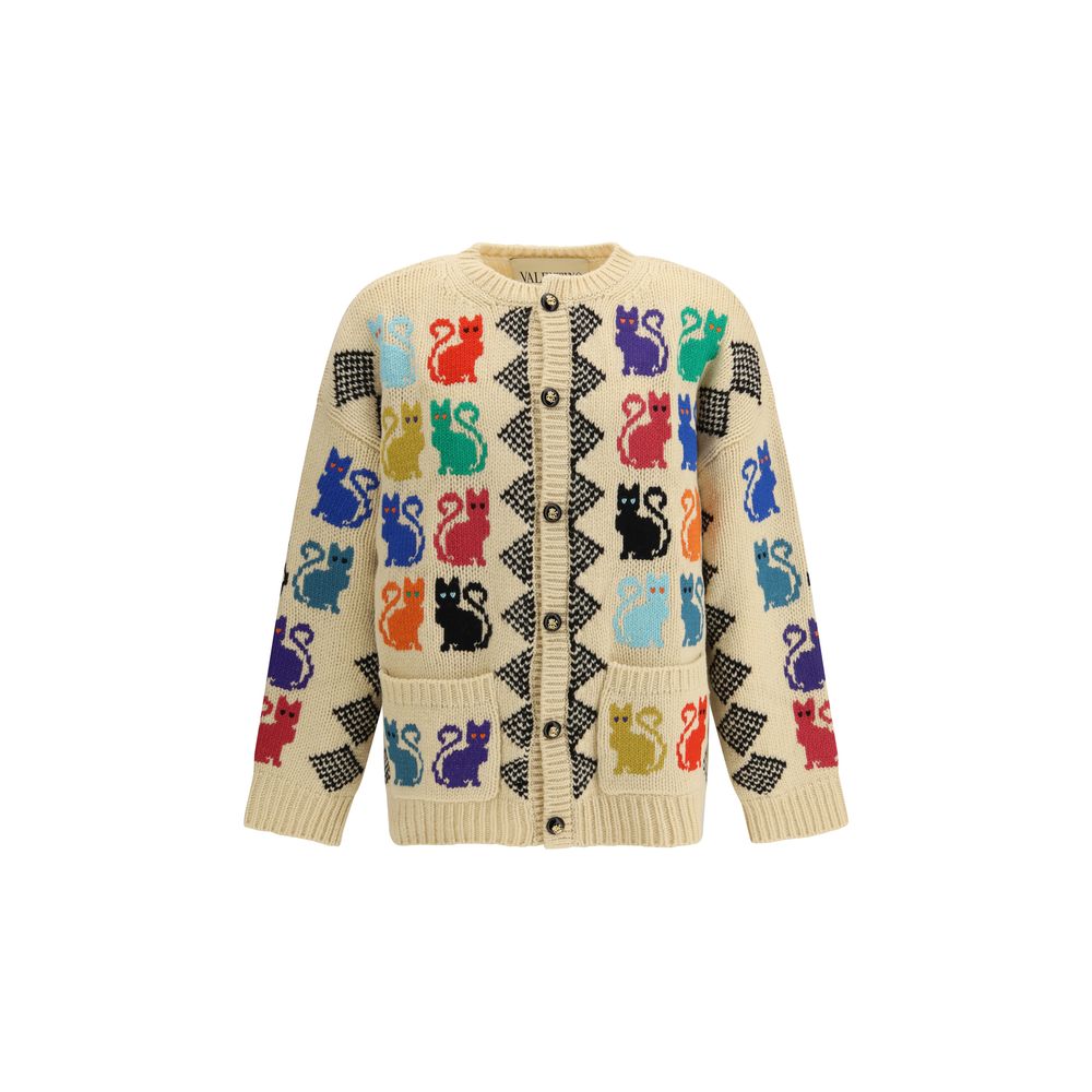 Multicolor Fleece Wool Cardigan - TIZZIL