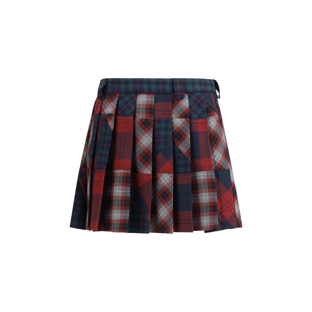 Multicolor Fleece Wool Mini Skirt - TIZZIL