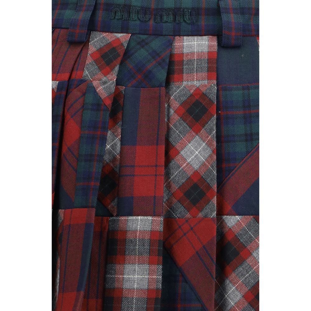 Multicolor Fleece Wool Mini Skirt - TIZZIL