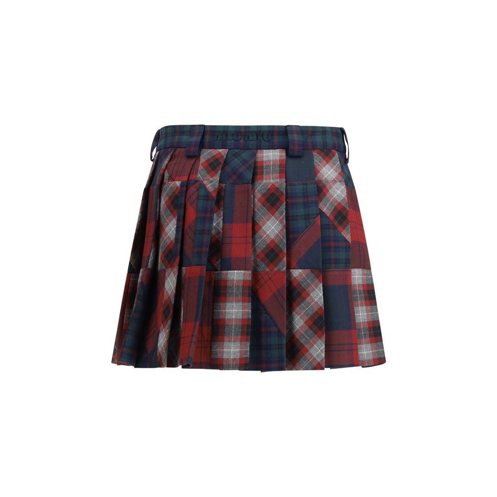 Multicolor Fleece Wool Mini Skirt - TIZZIL