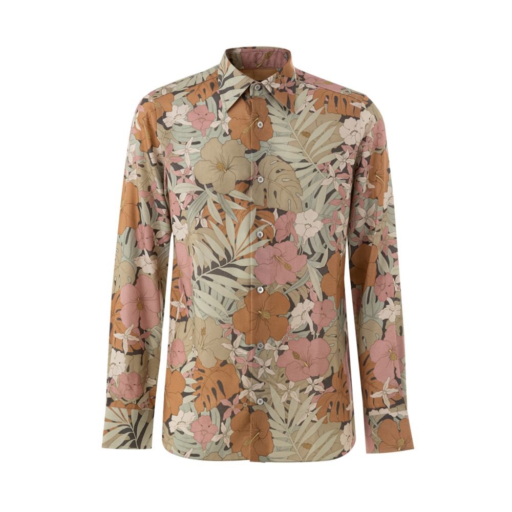 Multicolor Lyocell Pattern Shirt - TIZZIL