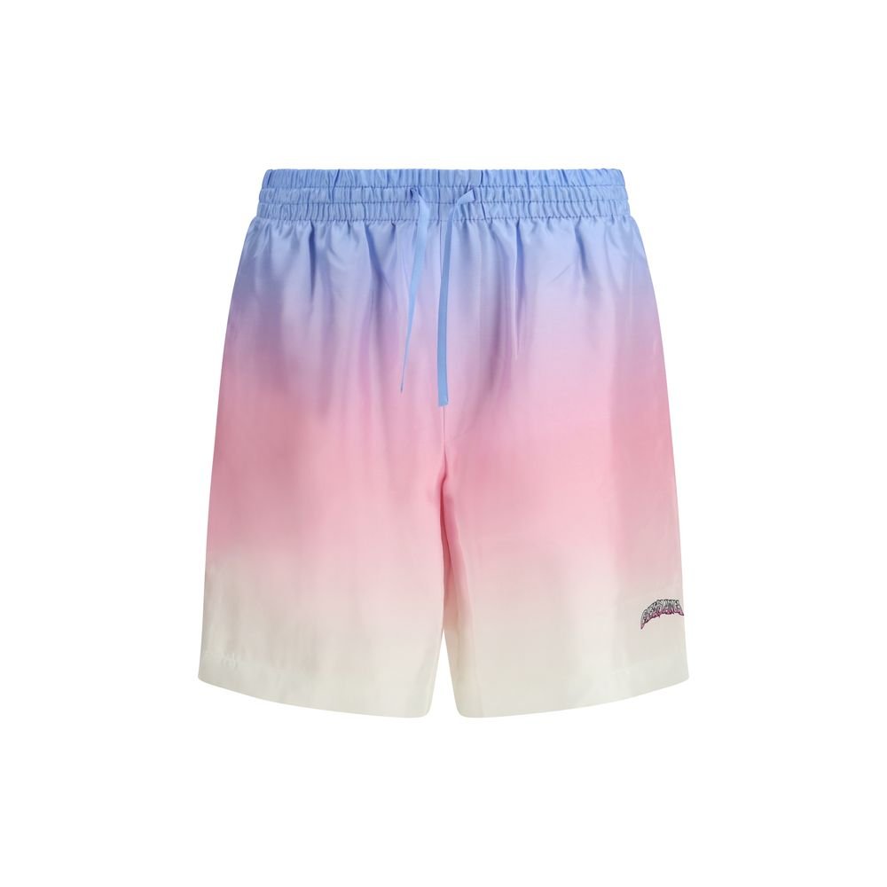 Multicolor Silk Bermuda Shorts - TIZZIL