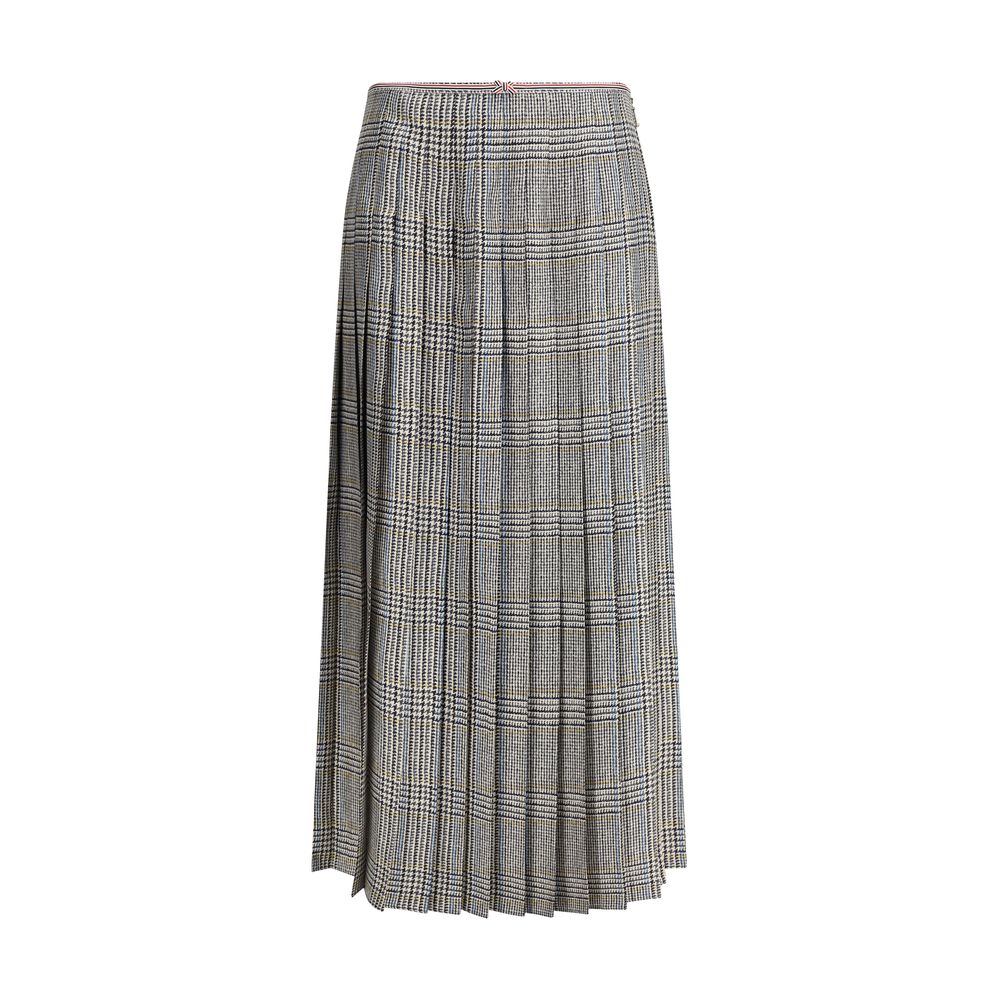 Multicolor Silk Midi Skirt - TIZZIL