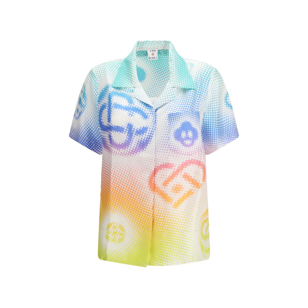 Multicolor Silk Shortsleeve Shirt - TIZZIL