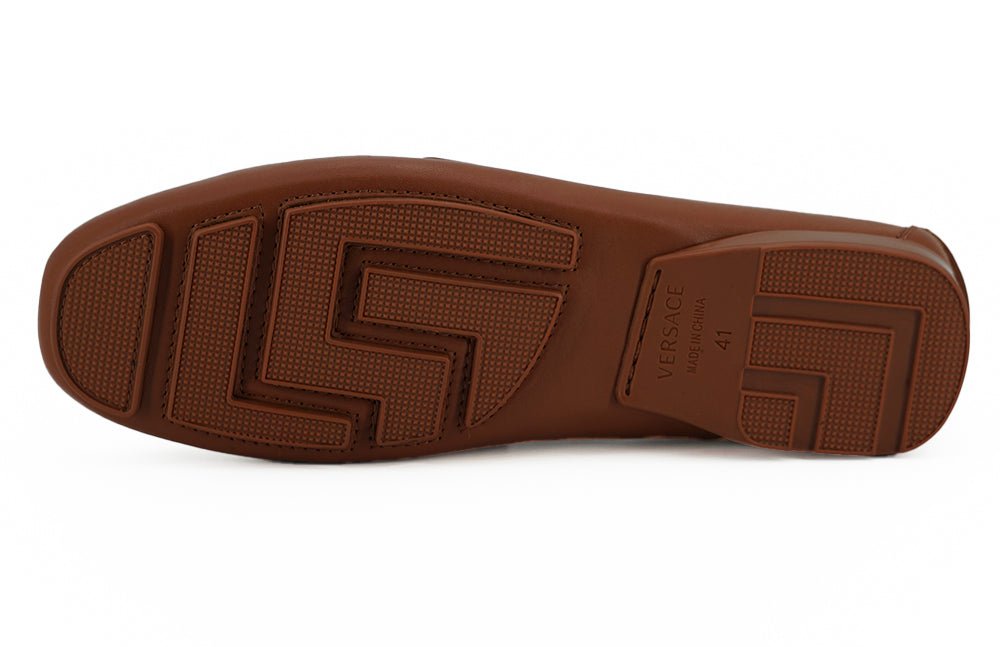 Natural Brown Calf Leather Loafers Shoes - TIZZIL