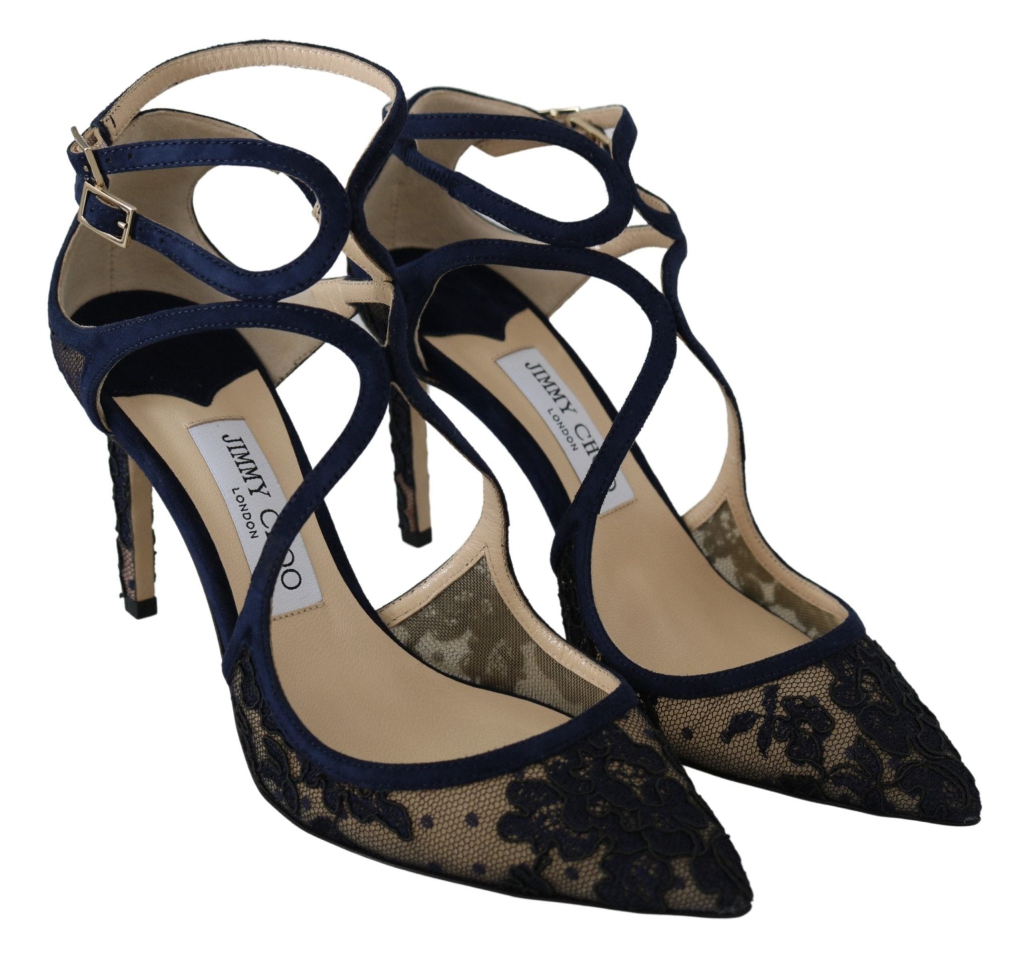 Navy Blue Lancer 85 Sandals Pumps - TIZZIL