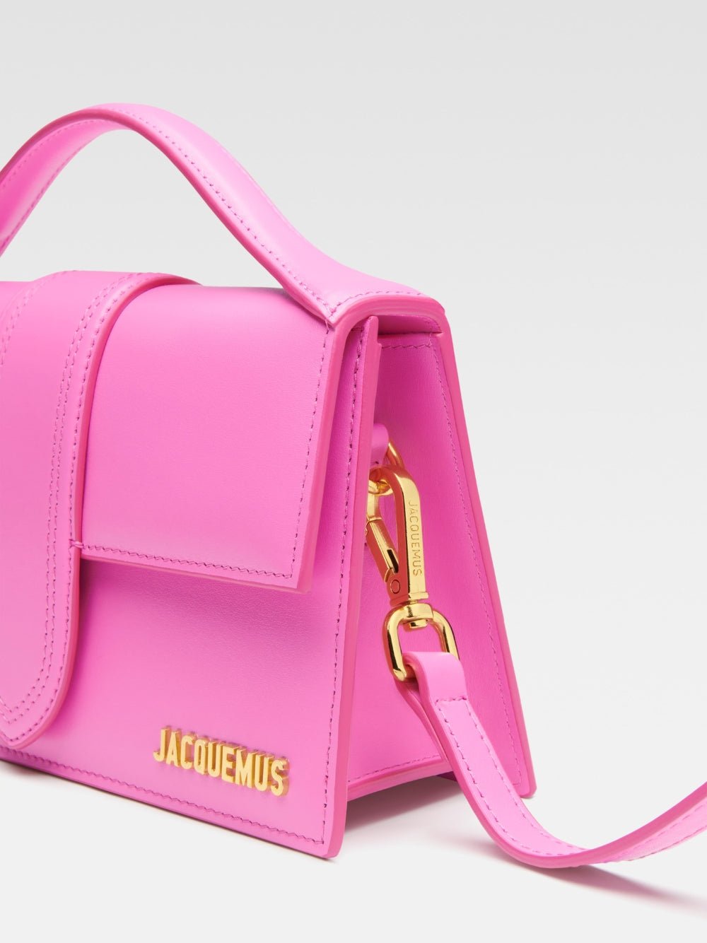 Neon Pink Leather Le Grand Bambino Handbag - TIZZIL