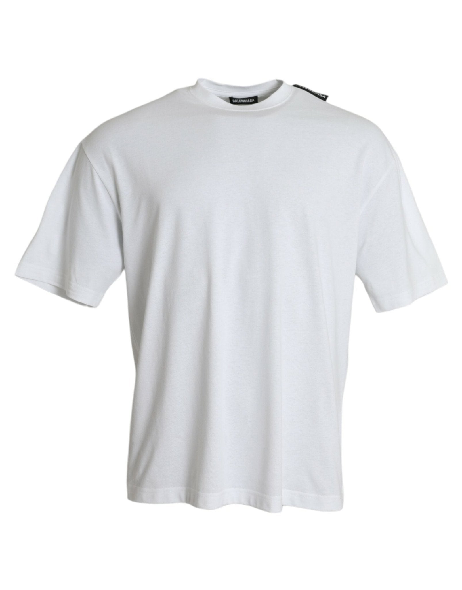Off White Cotton Jersey Round Neck T-shirt - TIZZIL