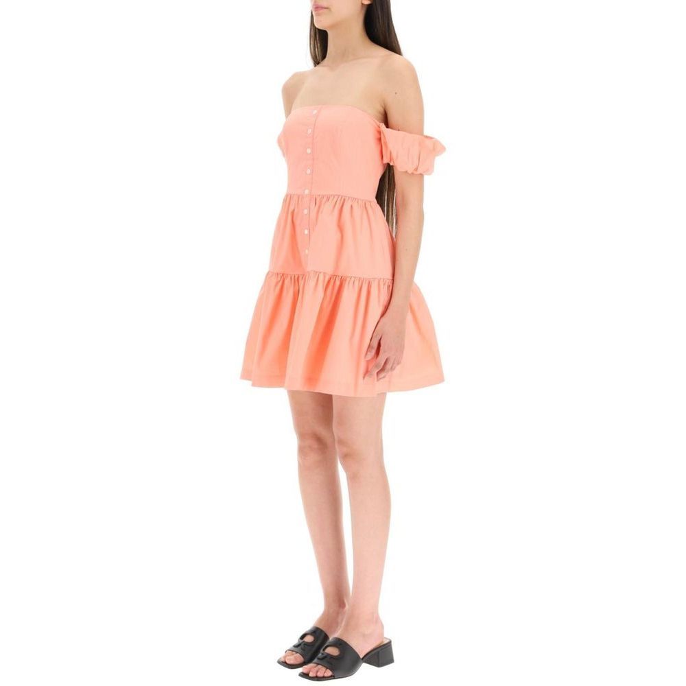 Orange Cotton Casual Dress - TIZZIL