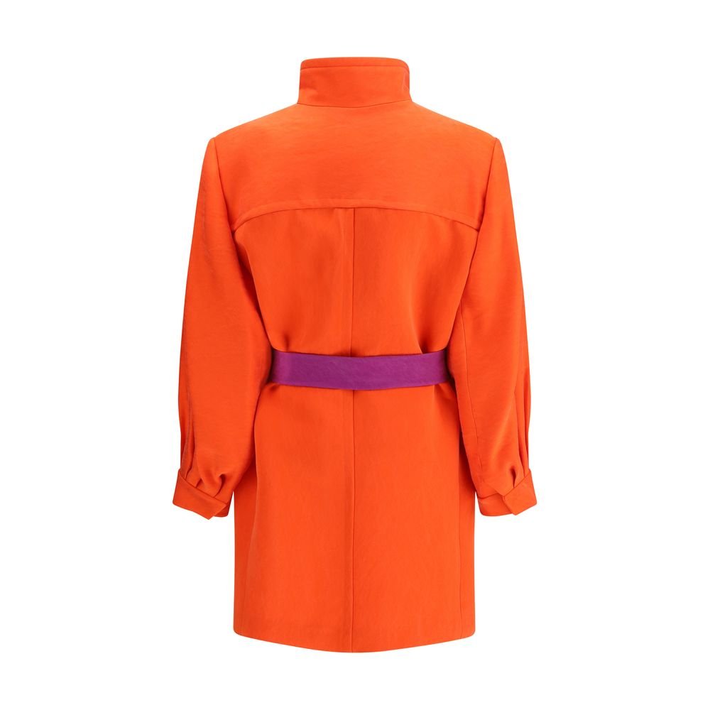 Orange Silk Coat - TIZZIL