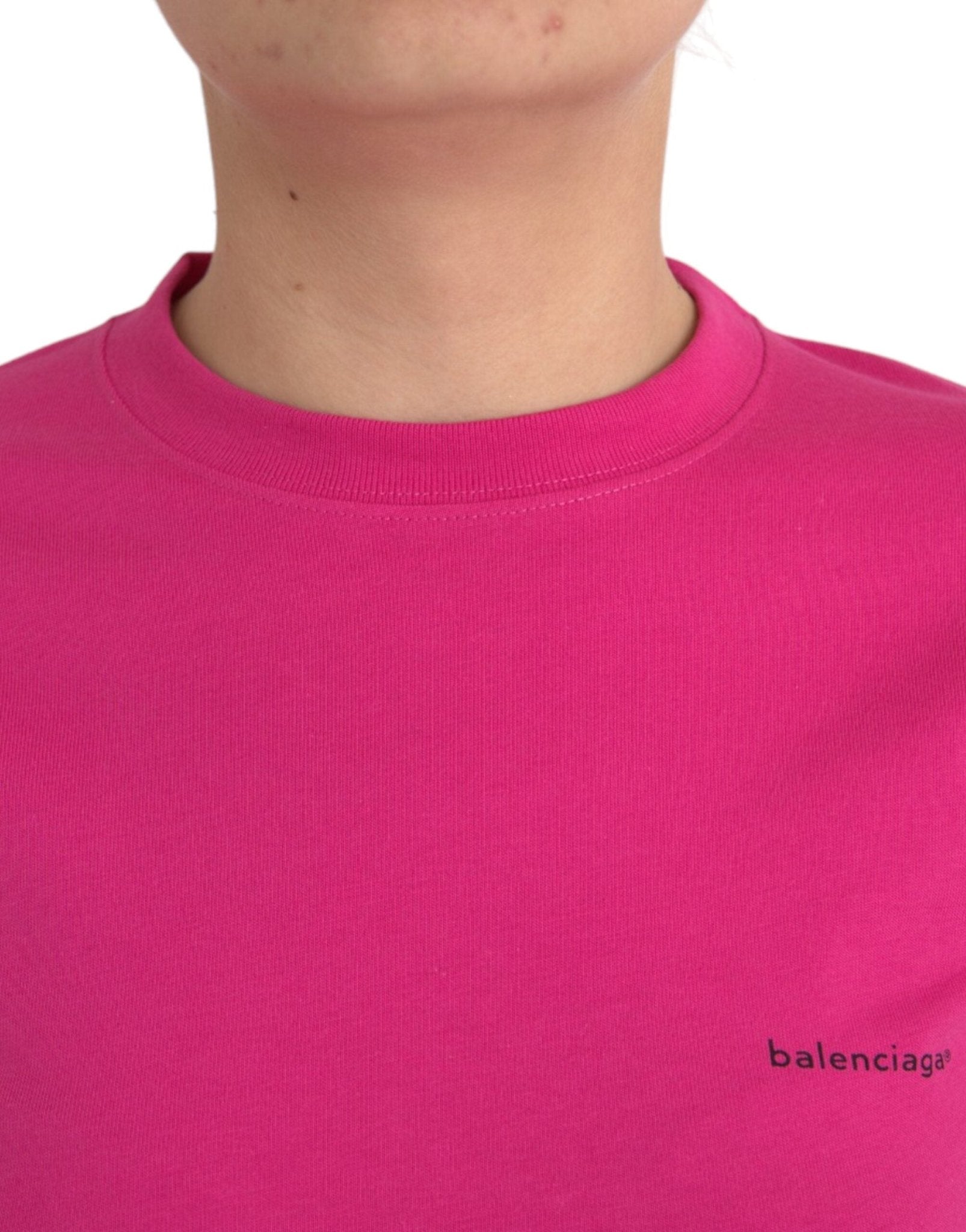 Pink Cotton Crew Neck Short Sleeves Tee T-shirt - TIZZIL