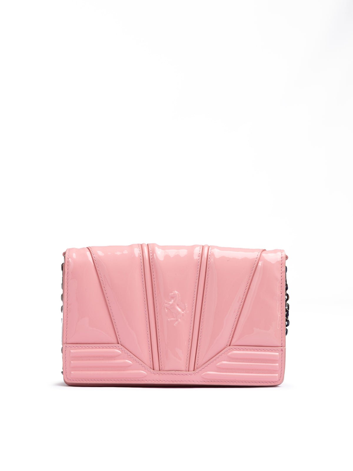 Pink GT patent leather bag with chain - TIZZIL
