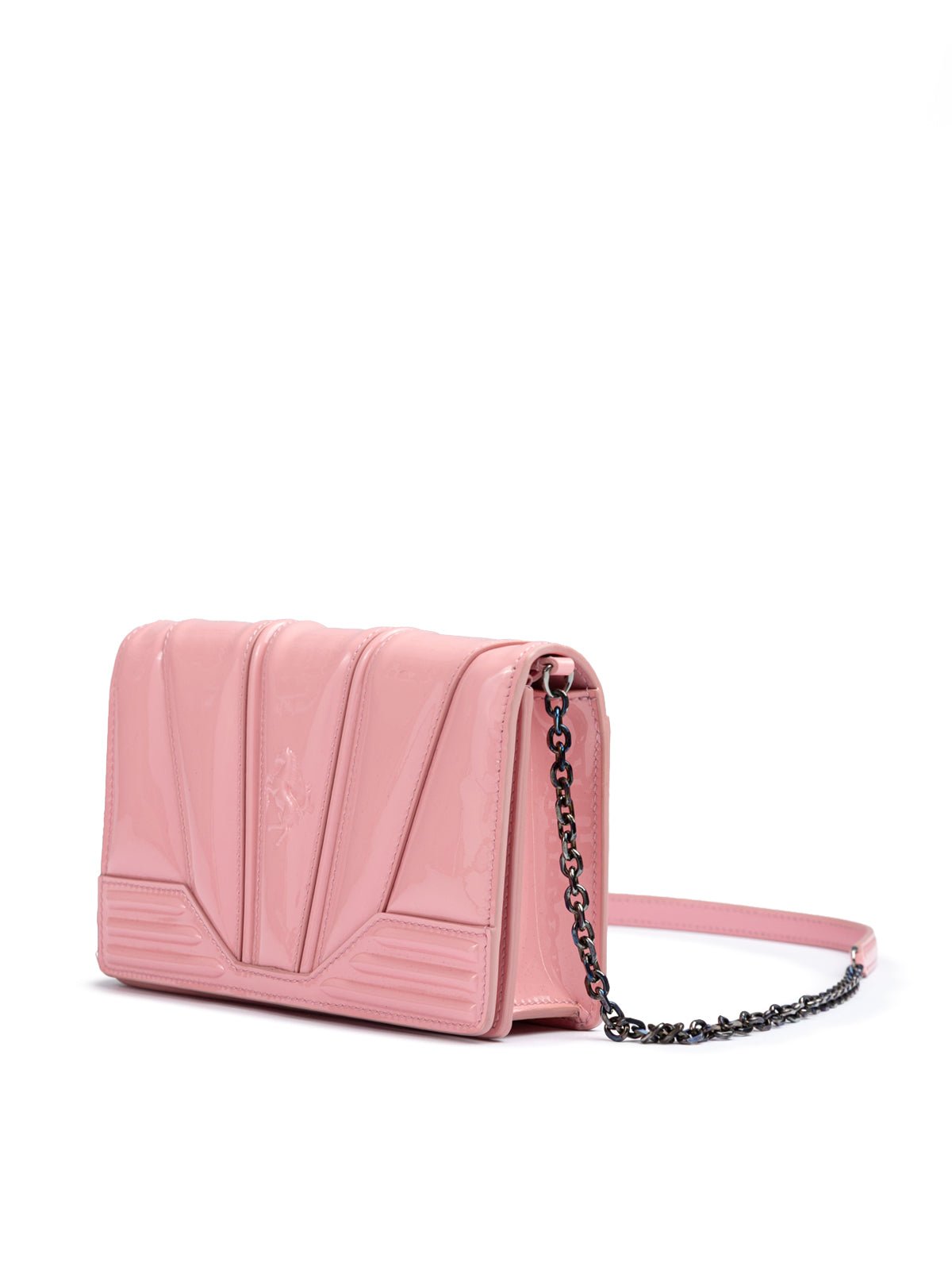Pink GT patent leather bag with chain - TIZZIL