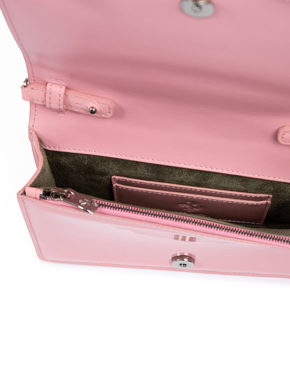 Pink GT patent leather bag with chain - TIZZIL