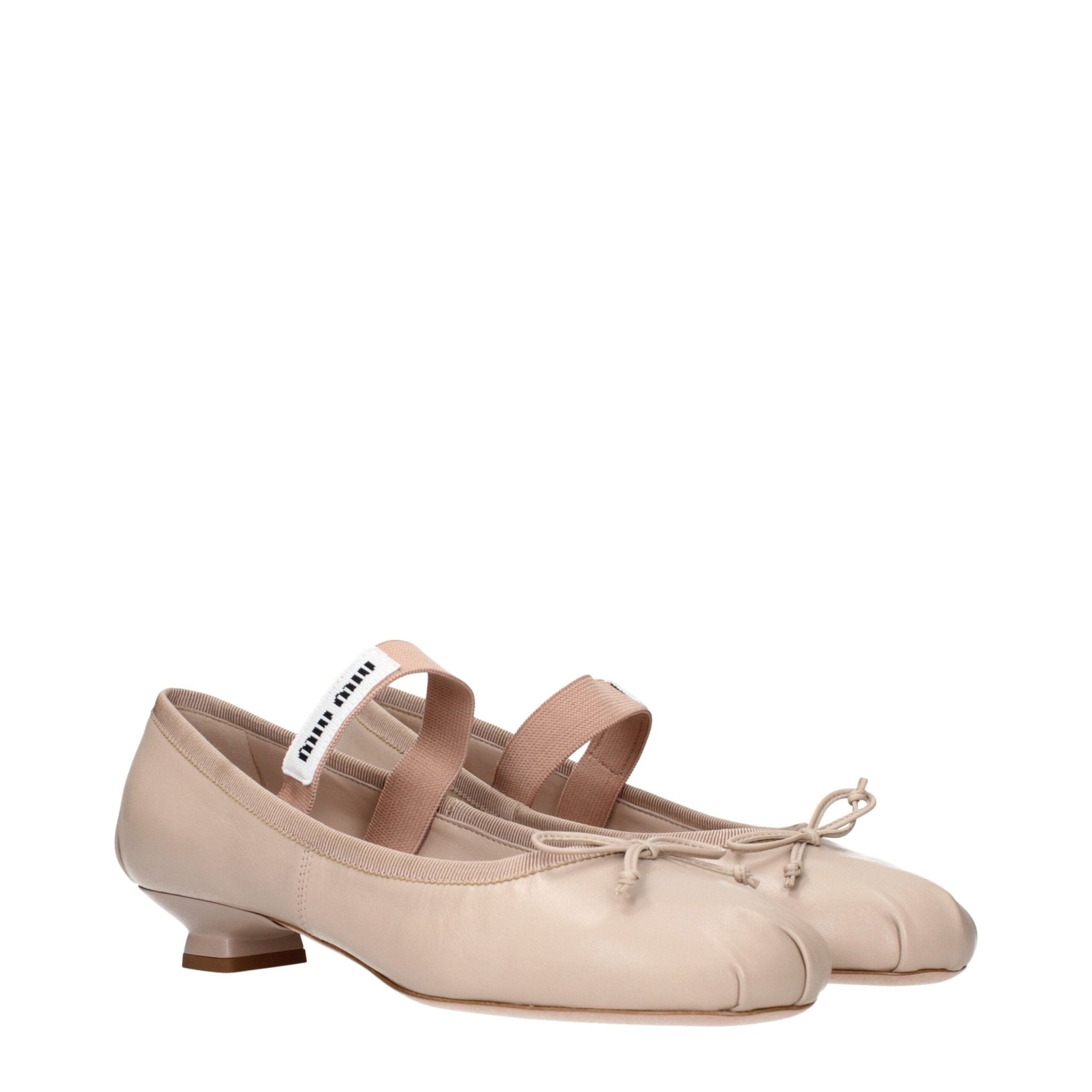 Pink Leather Ballet Flats - TIZZIL