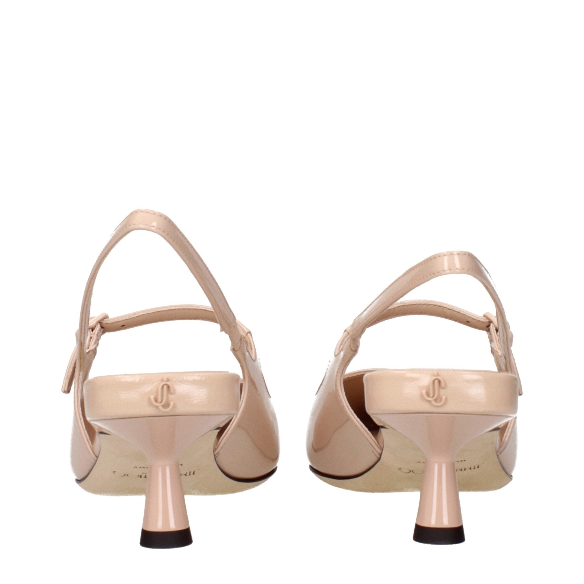 Pink Leather Mid Heel Pumps - TIZZIL